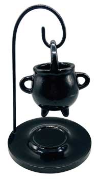 4 1/2" X 7" Hanging Metal Cauldron Or Oil Diffuser