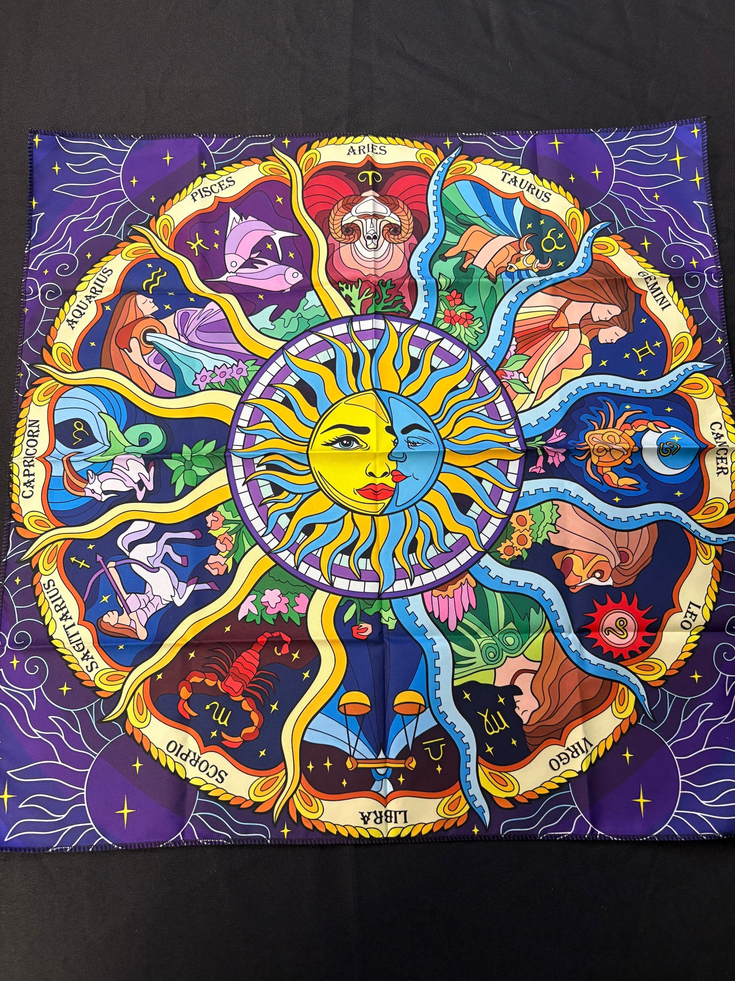 The Vibrant Sun and Moon Zodiac Altar Cloth