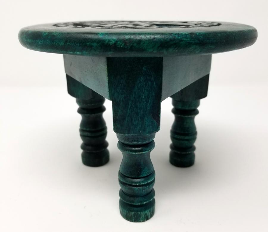 Tree of Life Small Wood Altar Table – 6" Round