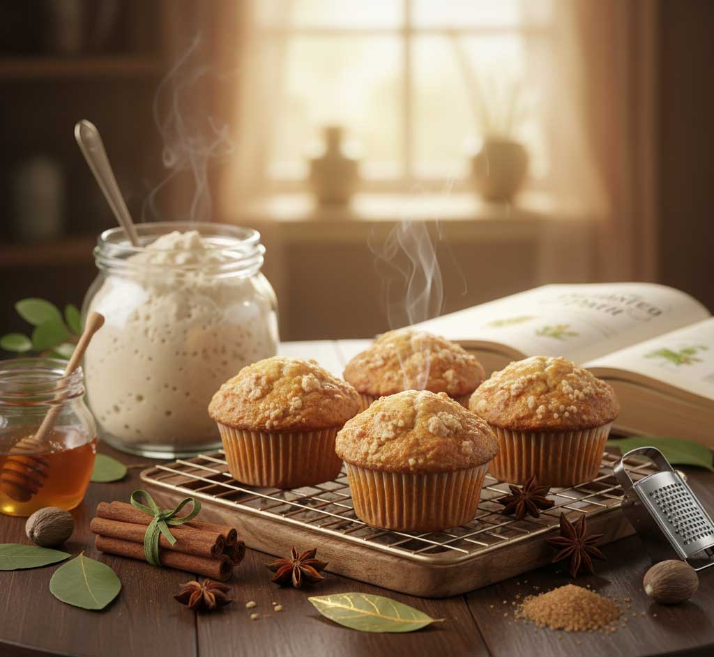 Abundance & Prosperity Sourdough Muffins