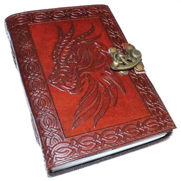 Celtic Dragon Leather Blank Book W/ Latch