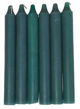 (set Of 6) Green 6" Household Candle