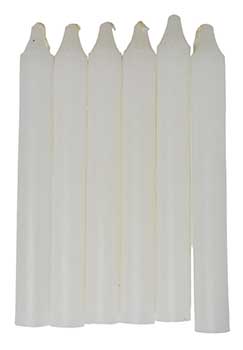 (set Of 6) White 6" Household Candle