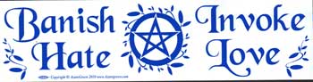 Banish Hate (pentagram) Invoke Love Bumper Sticker