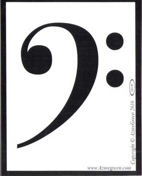 Bass Clef Bumper Sticker 3 3/4" X 3"