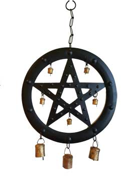 9 1/2" Black Pentagram Wind Chime