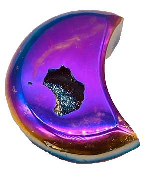 4" Moon Rainbow Druse Agate Geode