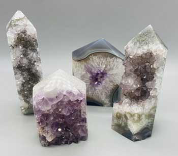 1.4-1.8# Amethyst Obelisk W Druse On Front