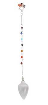 Selenite 7 Chakra Pendulum