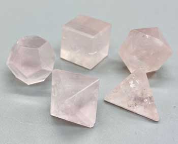 Rose Quartz Platonic Solids