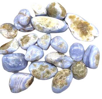 1 Lb Agate, Blue Lace Tumbled Stones 15-30mm