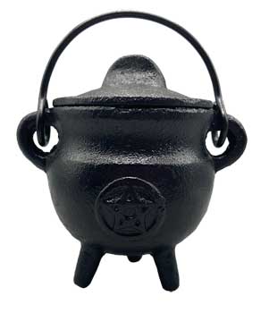 4" Pentagram Cast Iron Cauldron