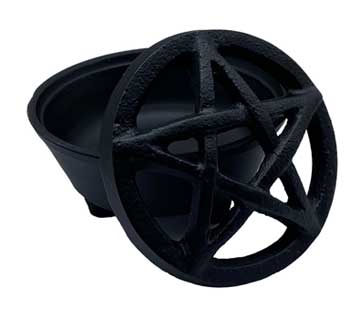 3 1/4" Pentagram Cast Iron Cauldron/smudge Pot