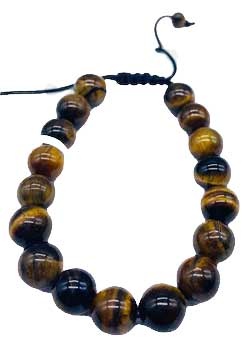 10mm Tiger Eye, Yellow Bracelet