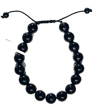 10mm Turmaline, Black Bracelet