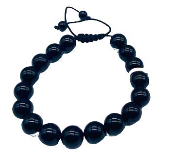 10mm Obsidian, Black Bracelet