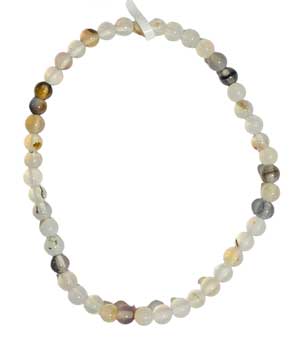 4mm Agate, White & Black Bracelet