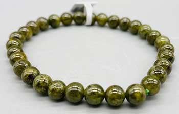 5-6mm Garnet, Green Bracelet