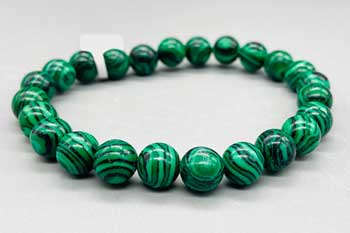 8mm Malachite, Synthetic Bracelet