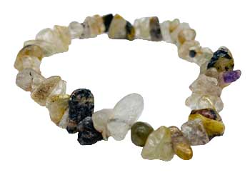 Quartz, Rutilated Chip Bracelet