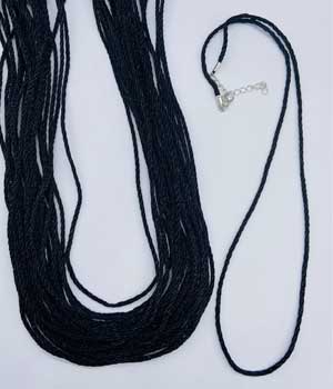 (set Of 25) 24" Braided Necklace Black Cord 2mm