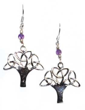 1.25" Tree Amethyst Earrings