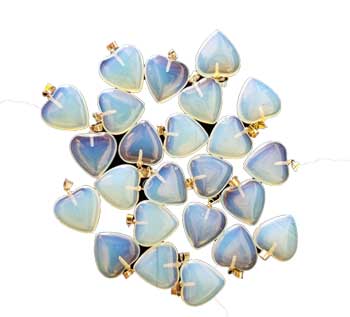 (set Of 24) 3/4" (20mm) Opalite Heart