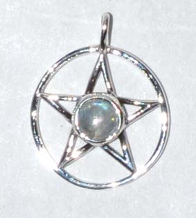 11/16" Pentagram Moonstone Sterling