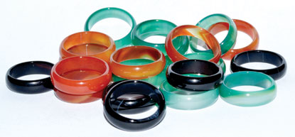 (set Of 100) 6mm Rounded Agate Rings