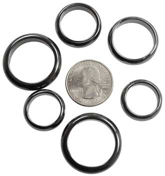 (set Of 50) 6mm Rounded Hematite Rings