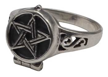 Size 7 Pentagram Poison Ring Sterling