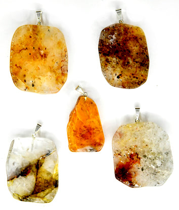 Golden Quartz Slice Pendant