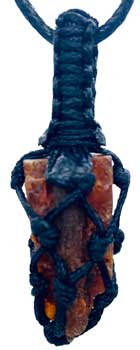 Kyanite, Orange Rough Tread Cage Pendant