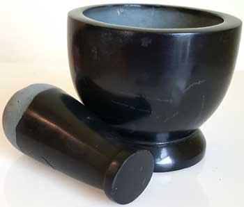 2 1/2" Black Zebra Mortar And Pestle Set