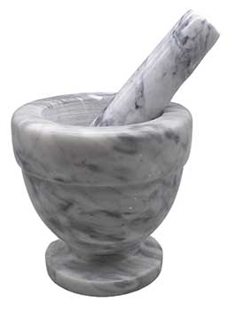 4" White Marble Mortar And Pestle Set