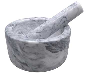 2 1/2" White Marble Mortar And Pestle Set