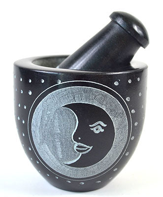 2 3/4" Moon Soapstone Mortar & Pestle Set