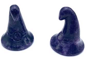 (set Of 2) 1 3/4" Witch's Hat Lepidolite