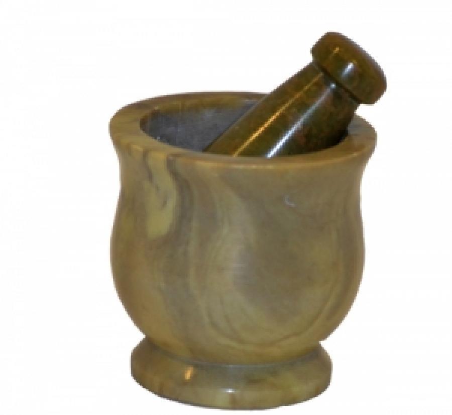 Soapstone Mortar &amp; Pestle – 3"H x 3"D