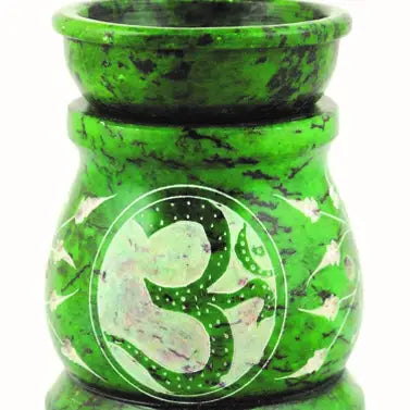 3" Green OM Stone Oil/Incense Burner