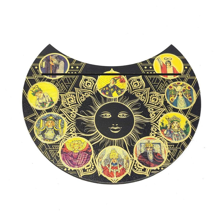 Wooden Crescent Tarot Card Holder – 5"
